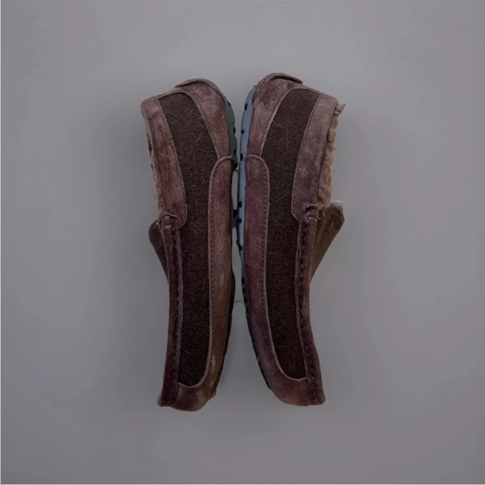 Ugg Australia Mens Ascot Wool Size 8 Brown Slippers Loafers